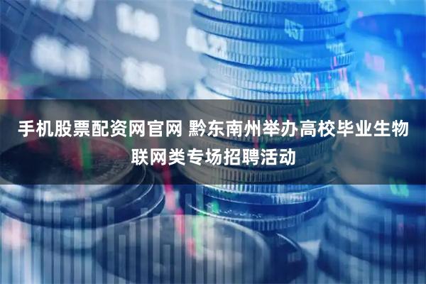 手机股票配资网官网 黔东南州举办高校毕业生物联网类专场招聘活动