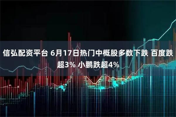 信弘配资平台 6月17日热门中概股多数下跌 百度跌超3% 小鹏跌超4%